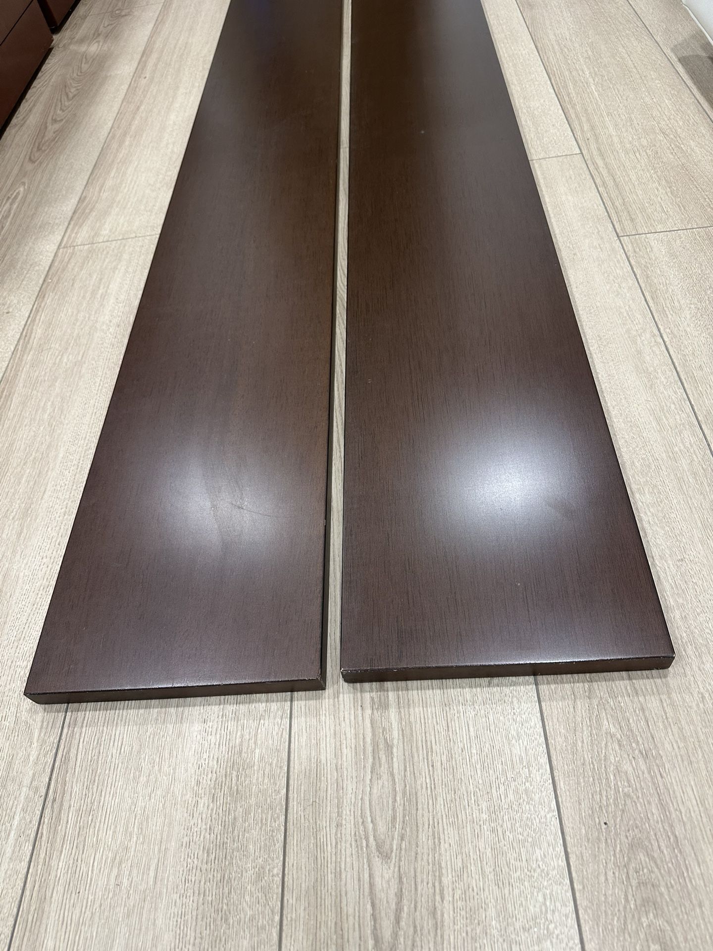 2 Shelves + 4 Metal Adjustable Shelf Clip Clamp Holder  for Wood/Glass