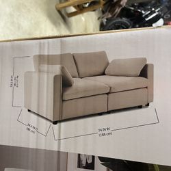 Mainstays Chatham 74" Sofa, Cream Linen Brand New