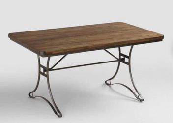 World Market Table and 6 metal chairs