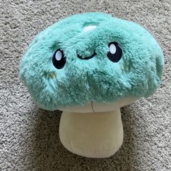 Squishable Cute Teal& White Spotted Mushroom 8.5” Stuffed Plush