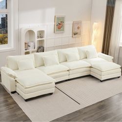 Modern Sectional Sofa – Beige/White (NEW) 🛋️