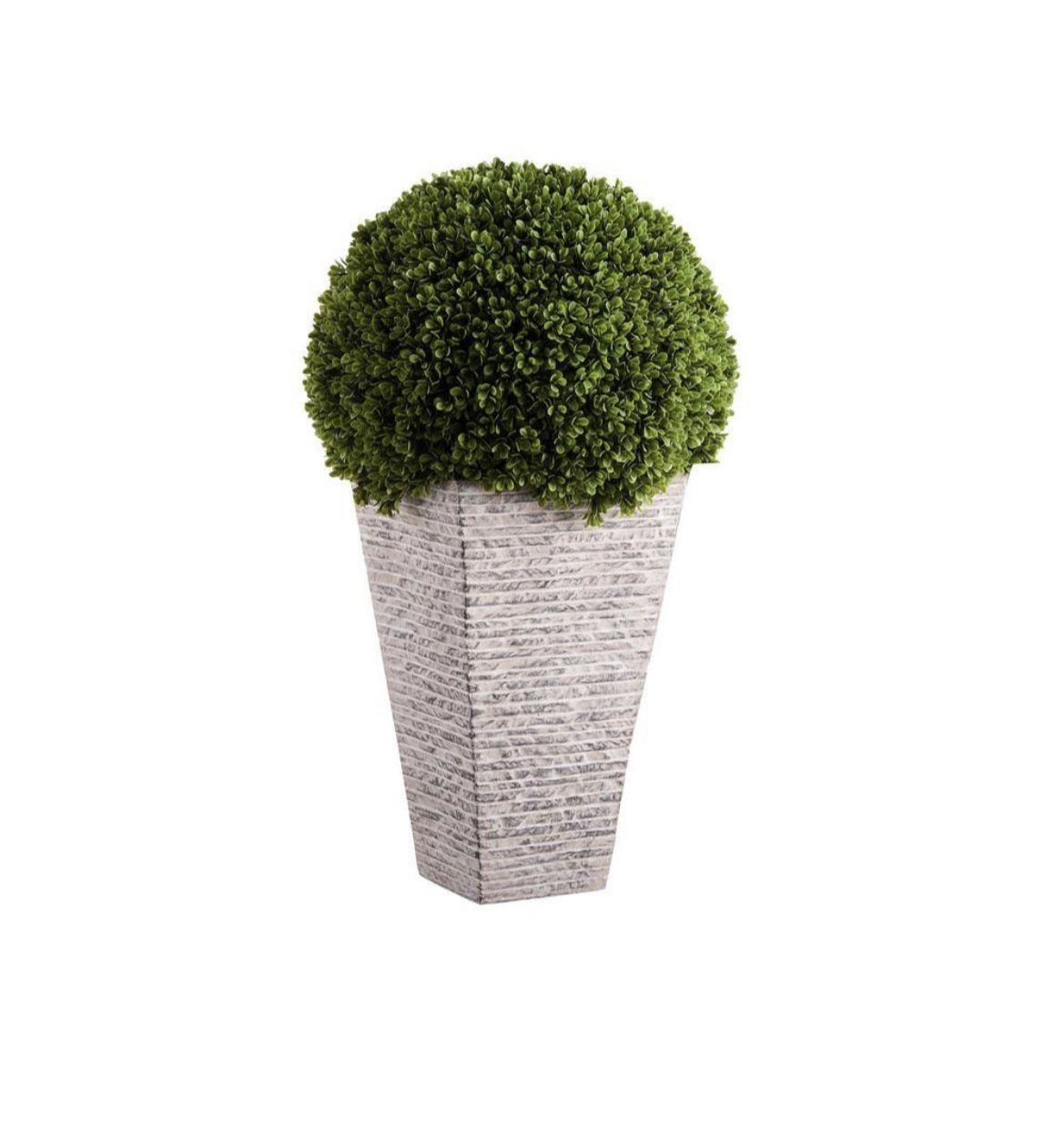 TWO Artificial Boxwood Globe Topiary Plants