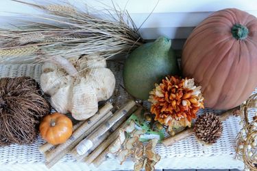 Harvest Birch and Pumpkins Fall Set - Candles, Gourd, Textured Pumpkins, Critters