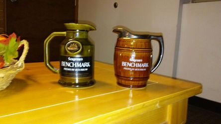 Ceramic Seagrams collectible pitchers