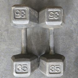 35lb Metal Hex Dumbbells