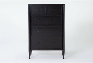 Living Spaces Austen Black Wood 57” 4 Drawer Chest