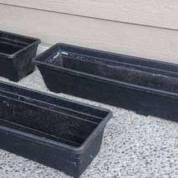 3pc Plastic Long Flower Pots 