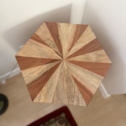 geometric wood side table