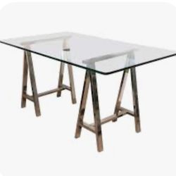 Glass Top Desk Or Vanity 