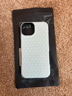 Casely iPhone 14 green/grey polka dot case