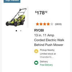 13 in. 11 Amp Corded Electric Walk Behind Push Mower

