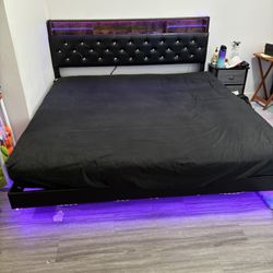 King size floating LED bedframe