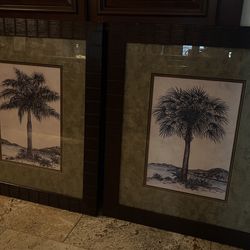 Palm Tree Paintings (set of 2) -by Dianne Krumel 