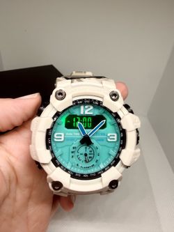 Invicta Activa Dual Time Sport Watch – White Camo/Turquoise – New