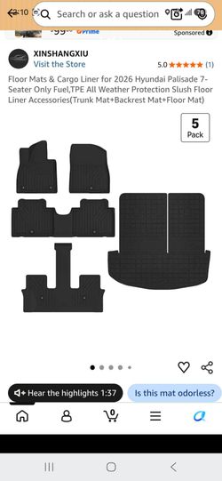 Hyundai Palisade 7-Seater TPE Floor Mats & Cargo Liner Set