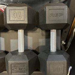 Rep Fitness Hex dumbbell Pair 70LB