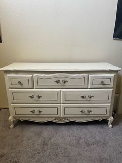 White Cream Dresser with Nightstand