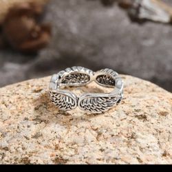 Vintage Angel Wings Feather Ring 