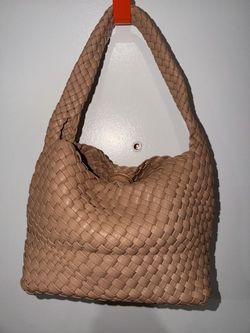 Woven Leather Hobo Shoulder Bag