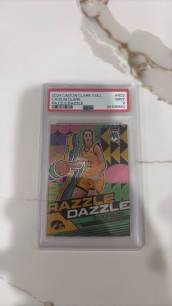 Caitlin Clark 2024 Mosaic Razzle Dazzle PSA 9