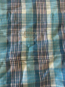 Supreme Metallic Plaid Short-Sleeve Shirt Blue