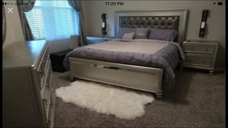 King size bedroom set two nightstands dresser Mira King bedframe