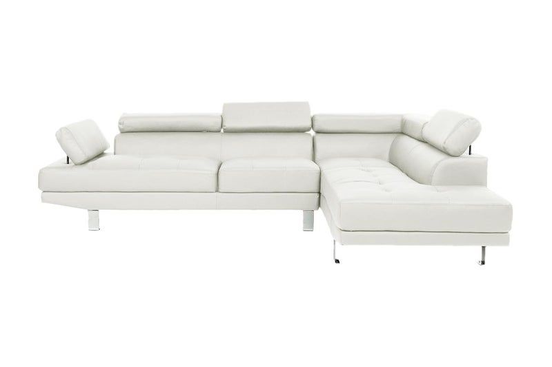 Two-Piece L-Shaped White Leather Sectional $699