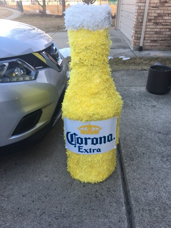 **Brand New** Life Size 4ft Corona Beer Bottle Shaped Piñata (with Hitting Stick)