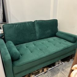 Green Velvet Loveseat/Couch/Sofa