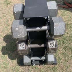 Dumb Bells And Rack 