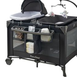 Pamo Babe Unisex Nursery Center Baby Playard with Bassinet & Changing Table, Newborn