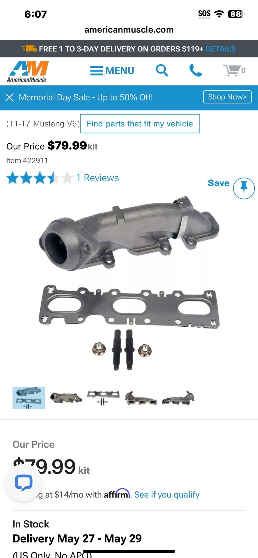 2014 Mustang V6 Oem Headers