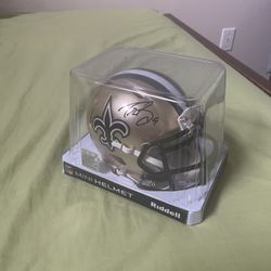 Saints Riddell Mini Helmet Signed by Drew Brees