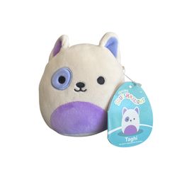 Jazwares Squishmallows Taghi Bull Terrier Puppy Dog Plush Stuffed Animal 5in