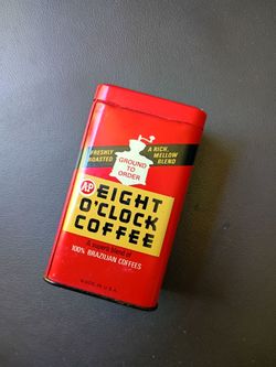 Vintage A&P 8 o'clock: coffee canister