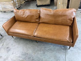 79" Genuine Leather Sofa, Top-Grain 2 Seater Loveseat Couch