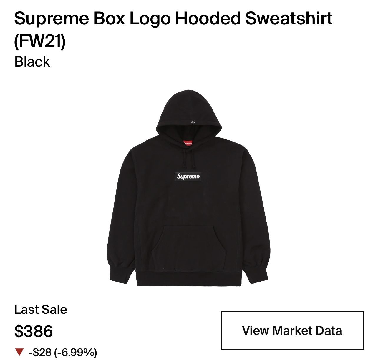 Supreme Box Logo Black Size Large FW21