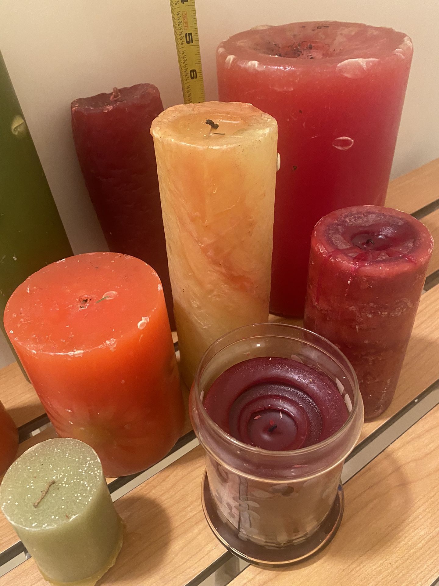 Lot of 9 Assorted Pillar Candlles