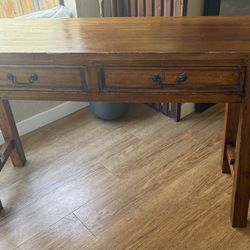 Asian-Style Console/Sofa Table – Solid Wood, 2 Drawers | Pacific Home