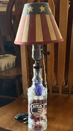 Custom USA Lamp Honoring  Veterans And Solders