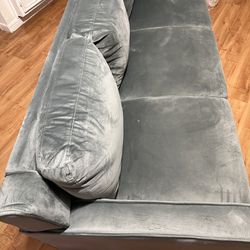 Grey Suede 3 Seat Sofa 