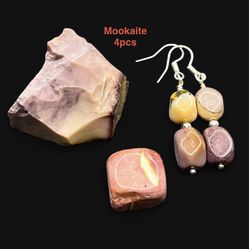 Mookaite Genuine Rough, Polished, & Handmade Earrings from Australia 4pcs