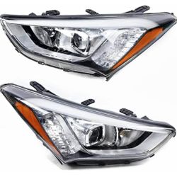 For 2013 2014 2015 2016 Hyundai Santa Fe Halogen Headlight Headlamps, pair (693)