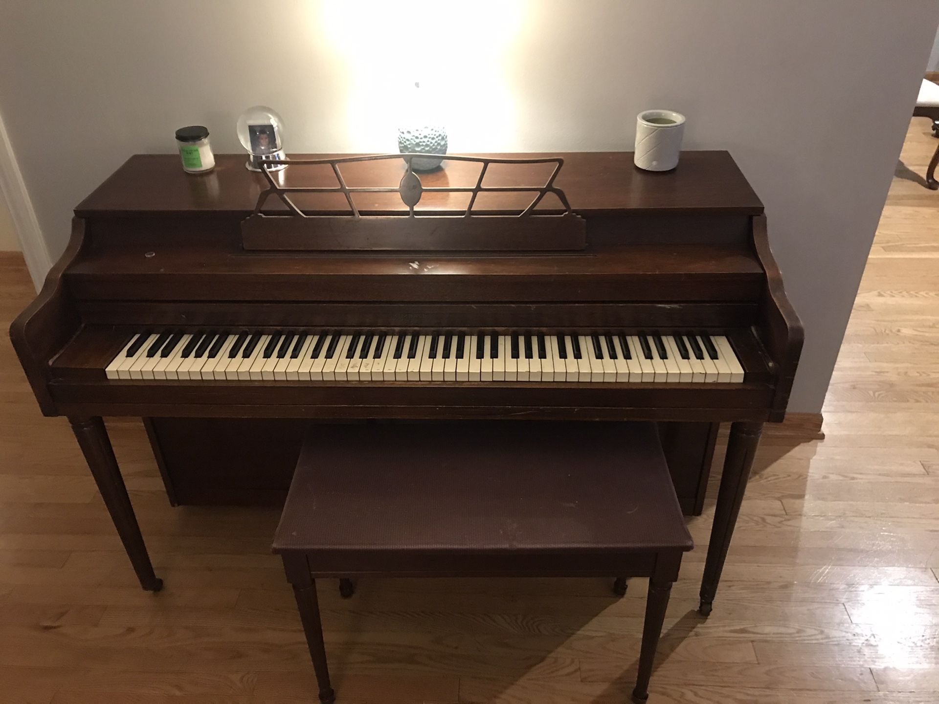 Piano with bench