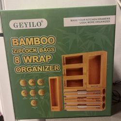 GEYILO, 8 in 1 Bamboo Ziplock Bags 8 Wrap Organizer,