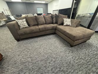 🤩 Brand new brown fabric L shape comfy sectional sofa/Couch w/ pillows | Pay After Delivery 🚚