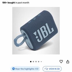 JBL Go 3 - Portable Mini Bluetooth Speaker, big audio and punchy bass, IP67 waterproof and dustproof, 5 hours of playtime, speaker for home, outdoor a