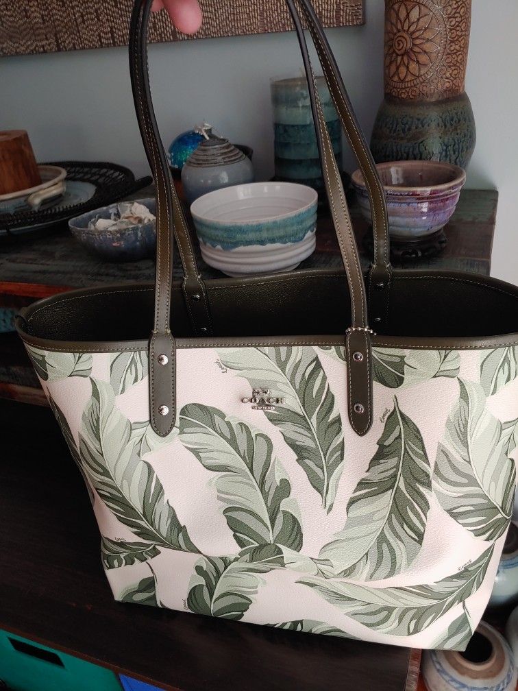 COACH Reversible Banana Leaf Print Bag