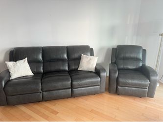 Reclining Leather Couch and chair