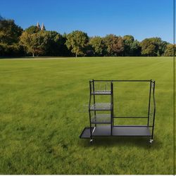 Rolling Storage Cart with Hooks 